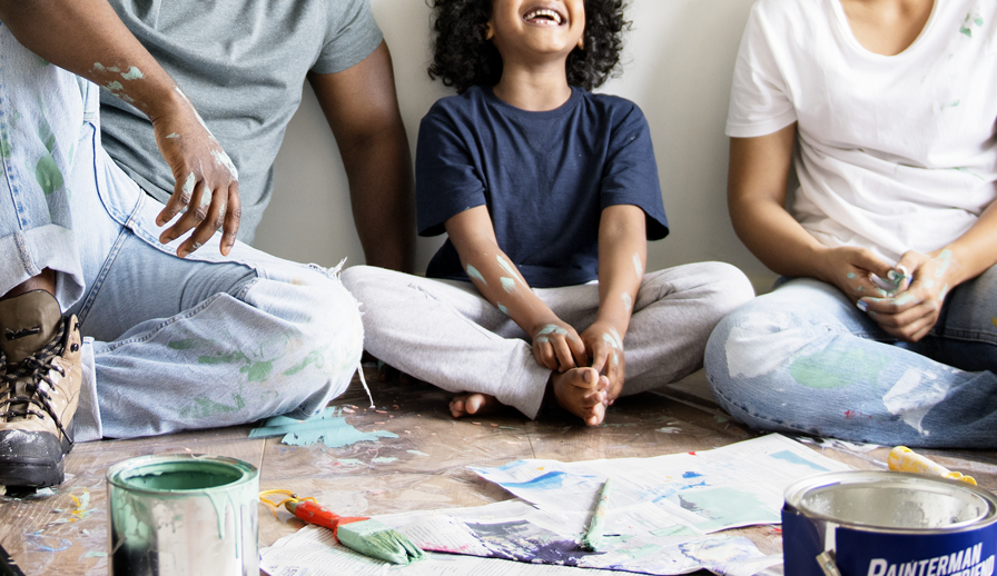 Family painting home