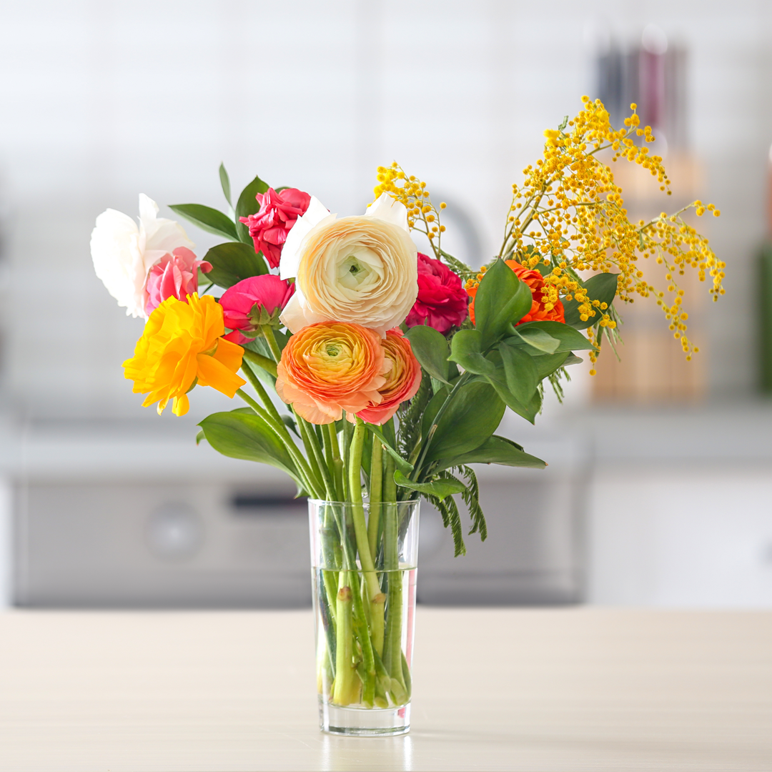 A vase of flowers.